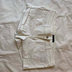 White jean shorts